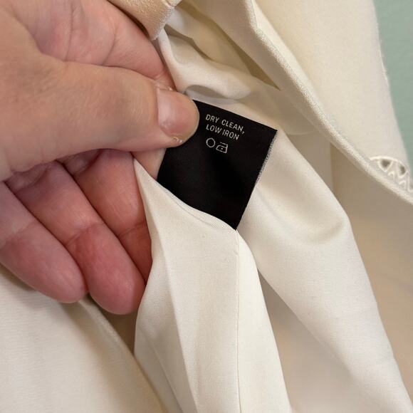 Carlisle Collection Mini Dress Womens 0 Off White Crochet Lace Long Sleeve Lined - Picture 8 of 8